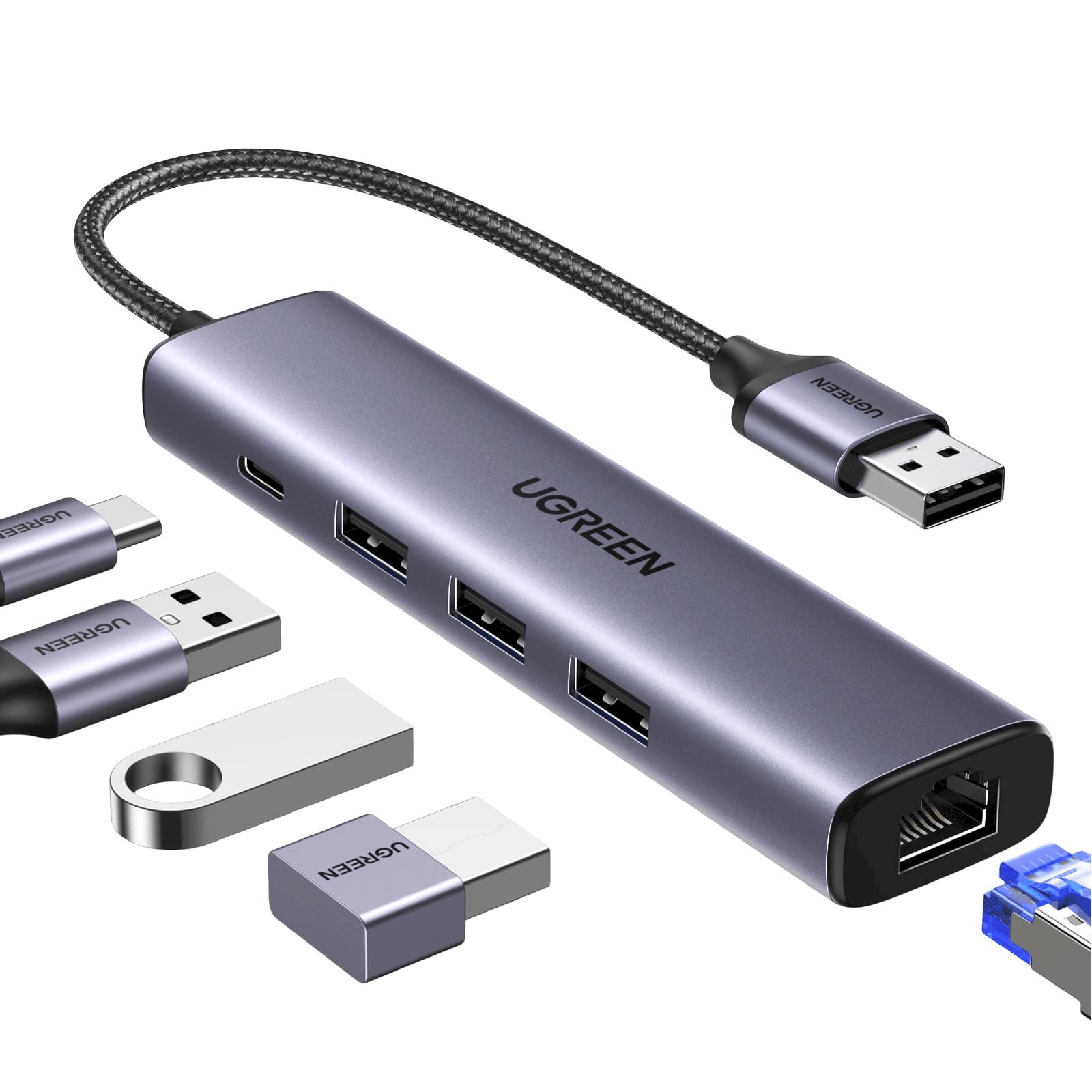 UGREEN 60554 Laptop Dock / Port Replicator USB 3.2 Gen 1 (3.1 Gen 1) Type-C Wired / grey