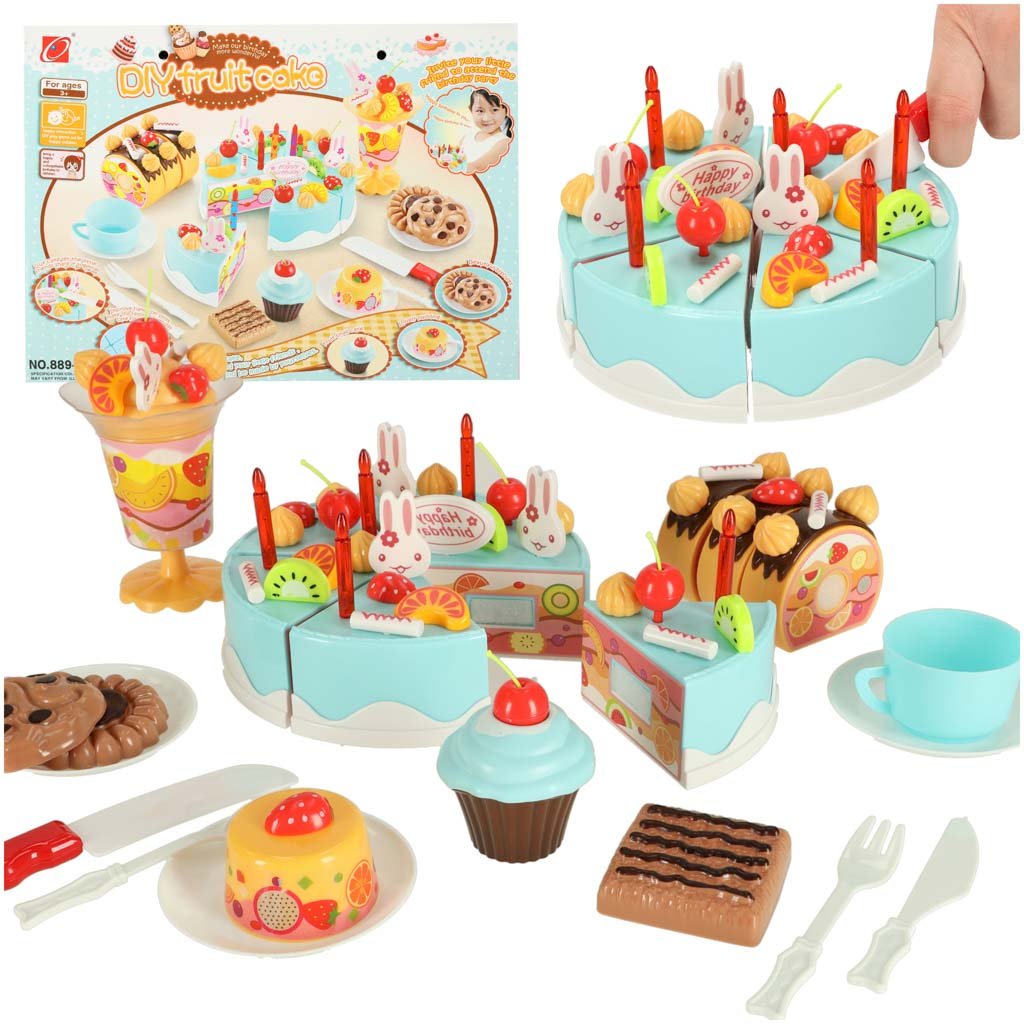 RoGer Toy Birthday Cake Cutting Set, 75 Pieces