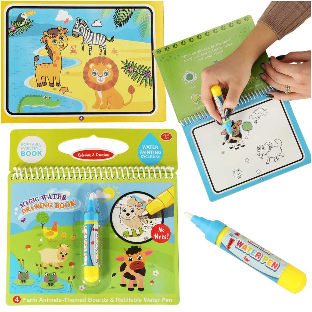 RoGer Water Coloring Book With Markers "Animals"