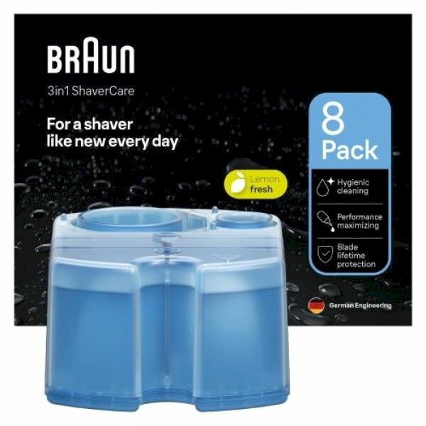 BRAUN ShaverCare for SmartCare 3-in-1 Replacement Cartridges, 8 pack