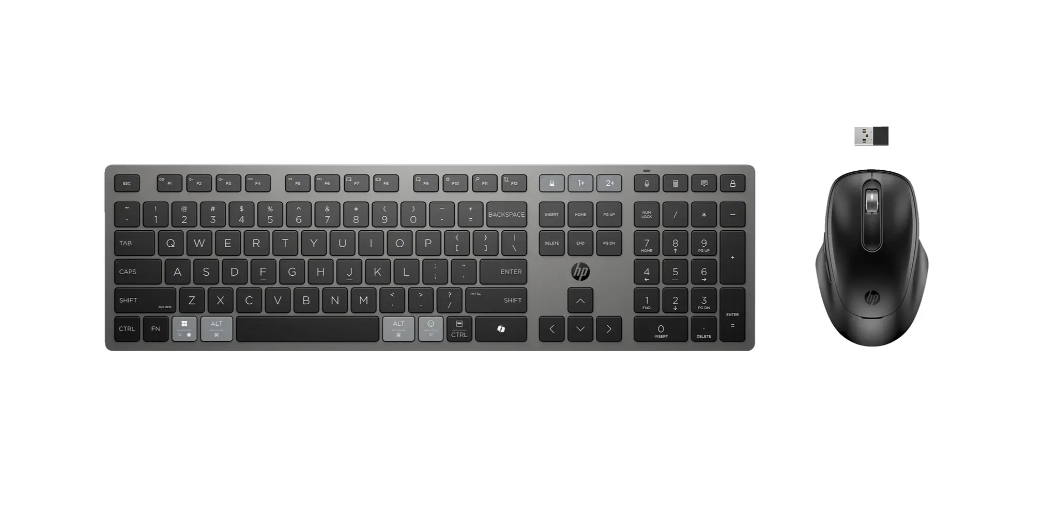 HP 725 Multi-Device Rechargeable Combo Wireless Keyboard + Mouse Set