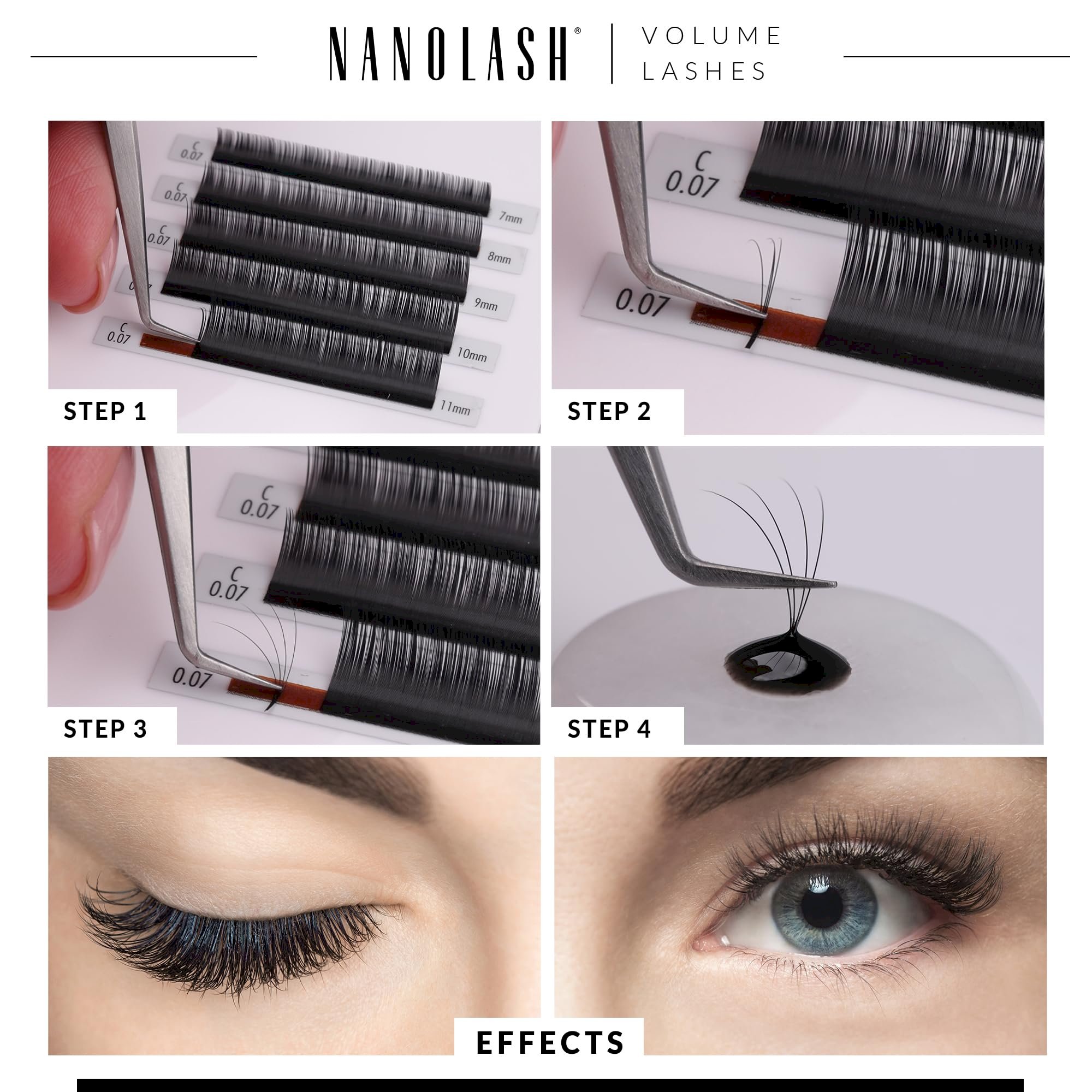 Nanolash Volume Lashes 0.07 C 9 mm