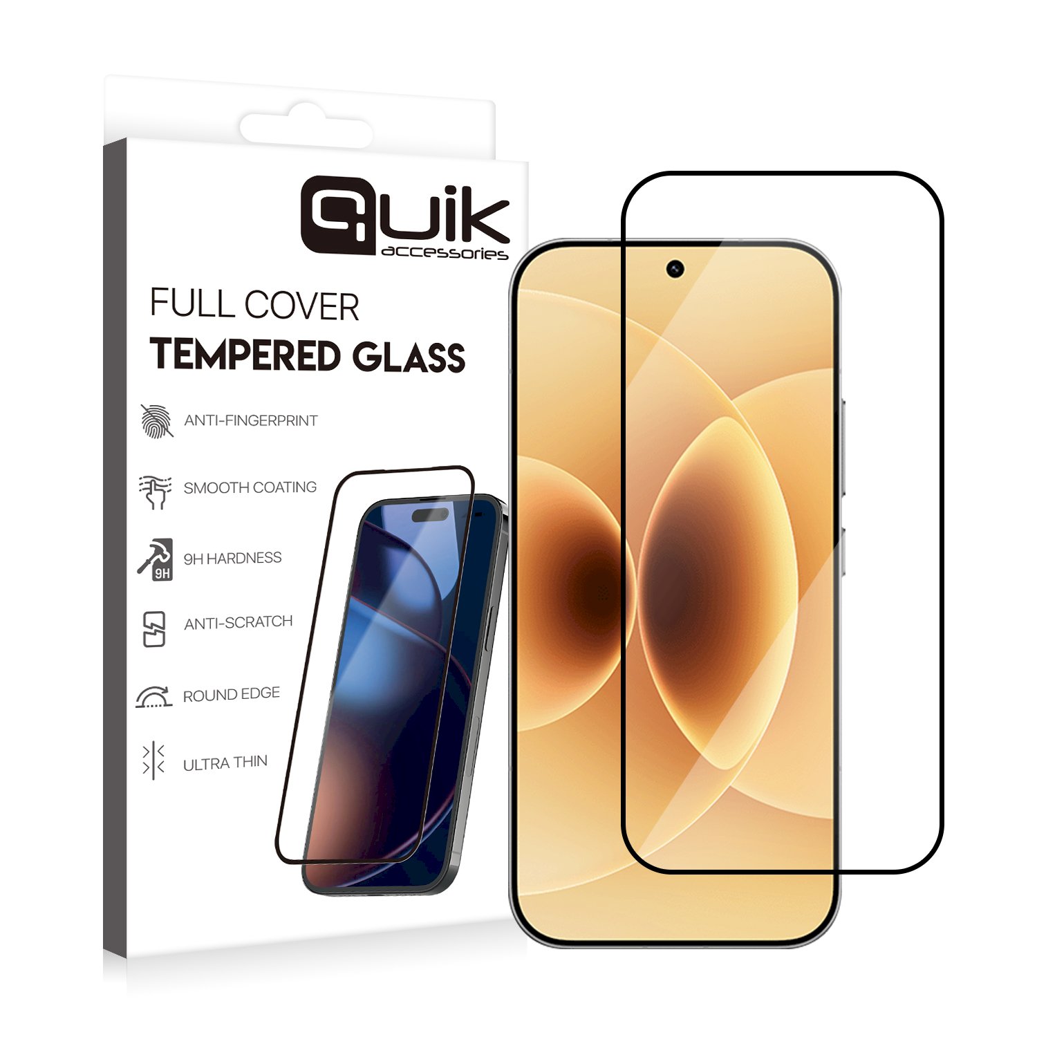 Quik Accessories, full-cover tempered glass for Xiaomi 17