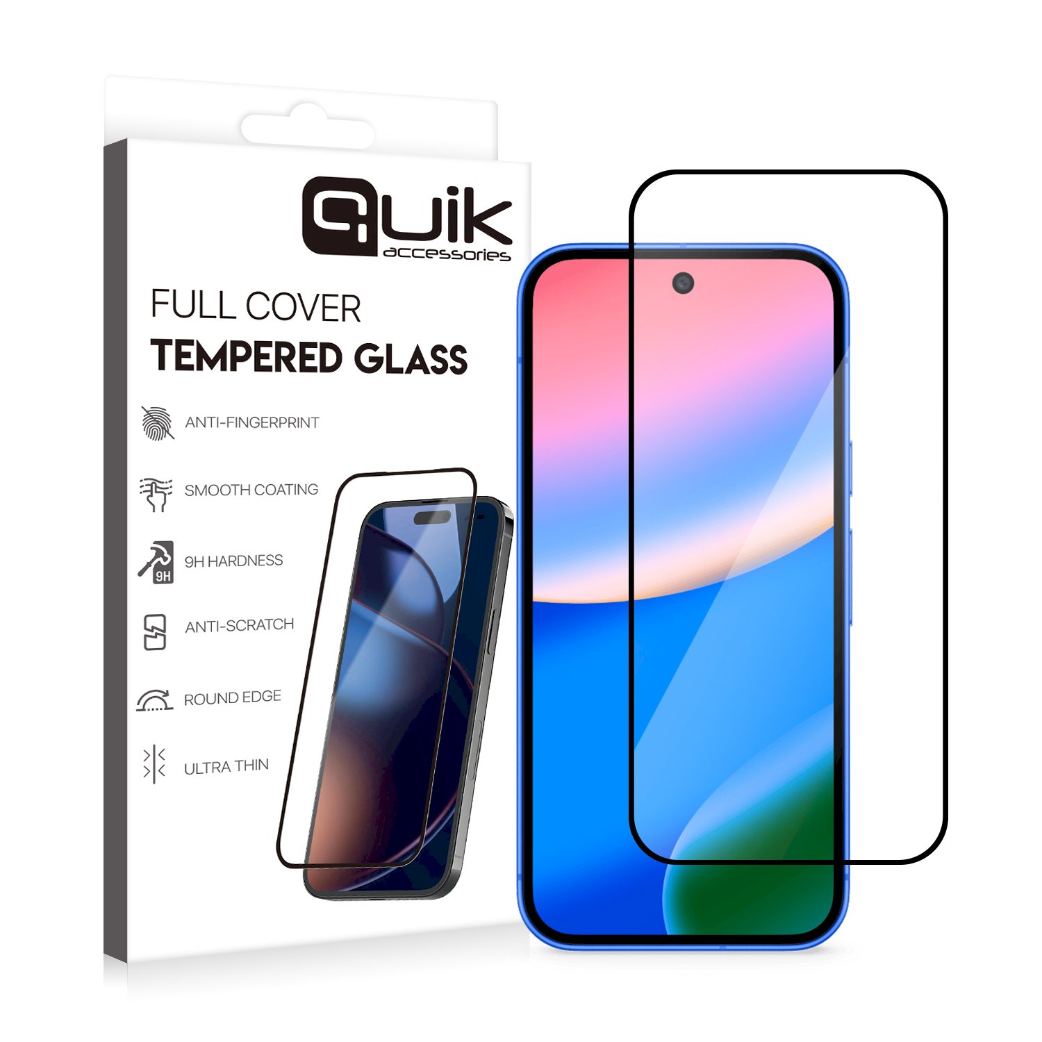 Quik Accessories Full Cover Tempered Glass for Google Pixel 10