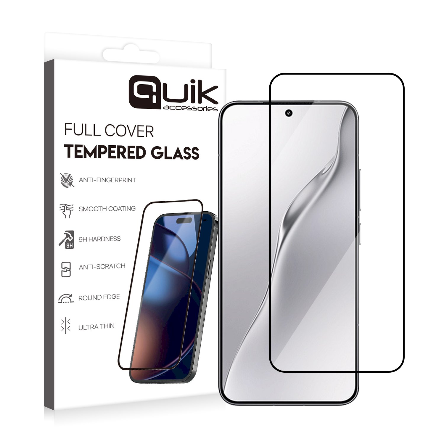 Quik Accessories, full-cover tempered glass for Xiaomi 15
