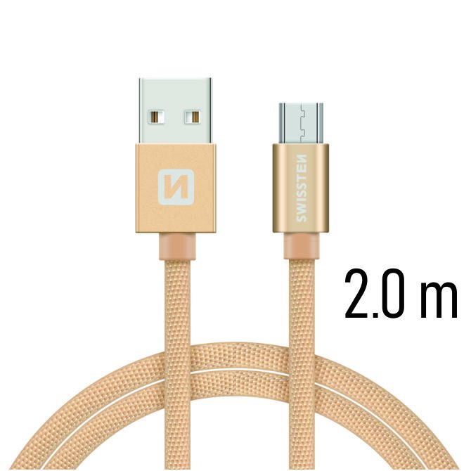 Swissten Textile Quick Charge Universal Micro USB Data and Charging Cable 2m