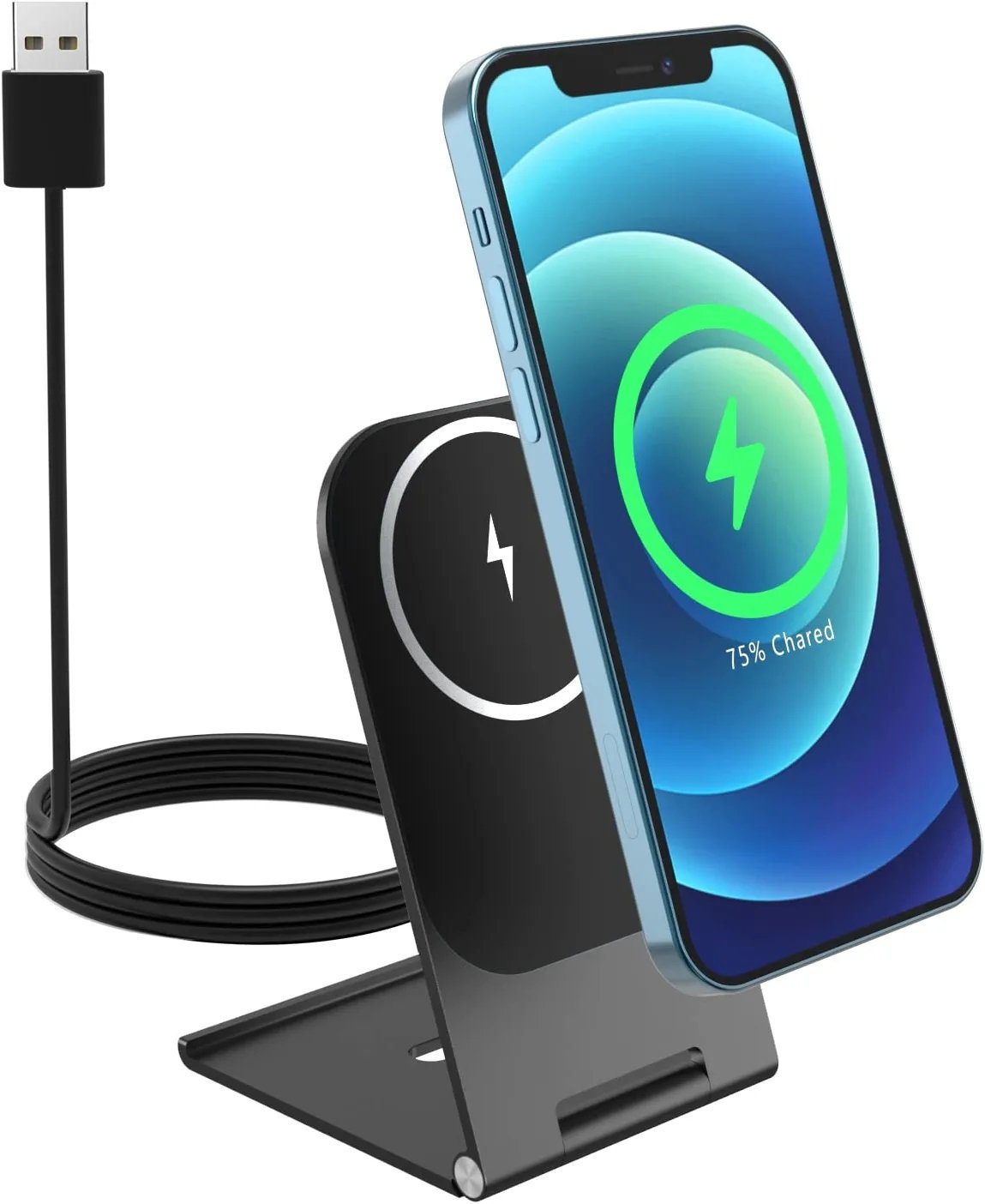 Swissten Magnetic Wireless Charger Stand 15W (MagSafe Compatible)