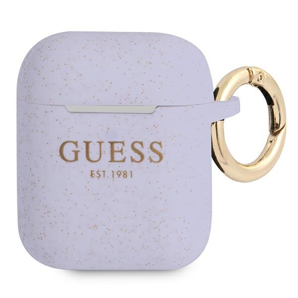 GUESS GUA2SGGEU AirPods Silicone Glitter Cover / purple