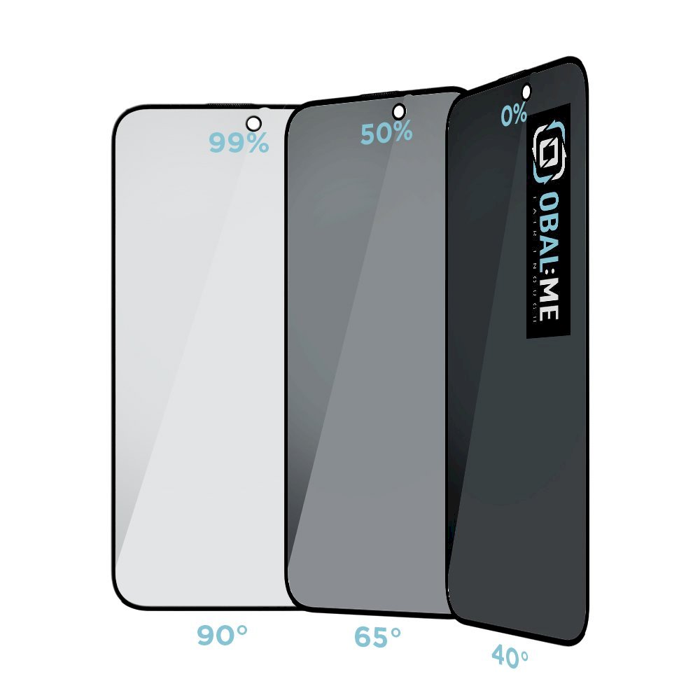 Obal:Me Privacy 5D Glass Screen Protector for Apple iPhone 15 Pro / Black