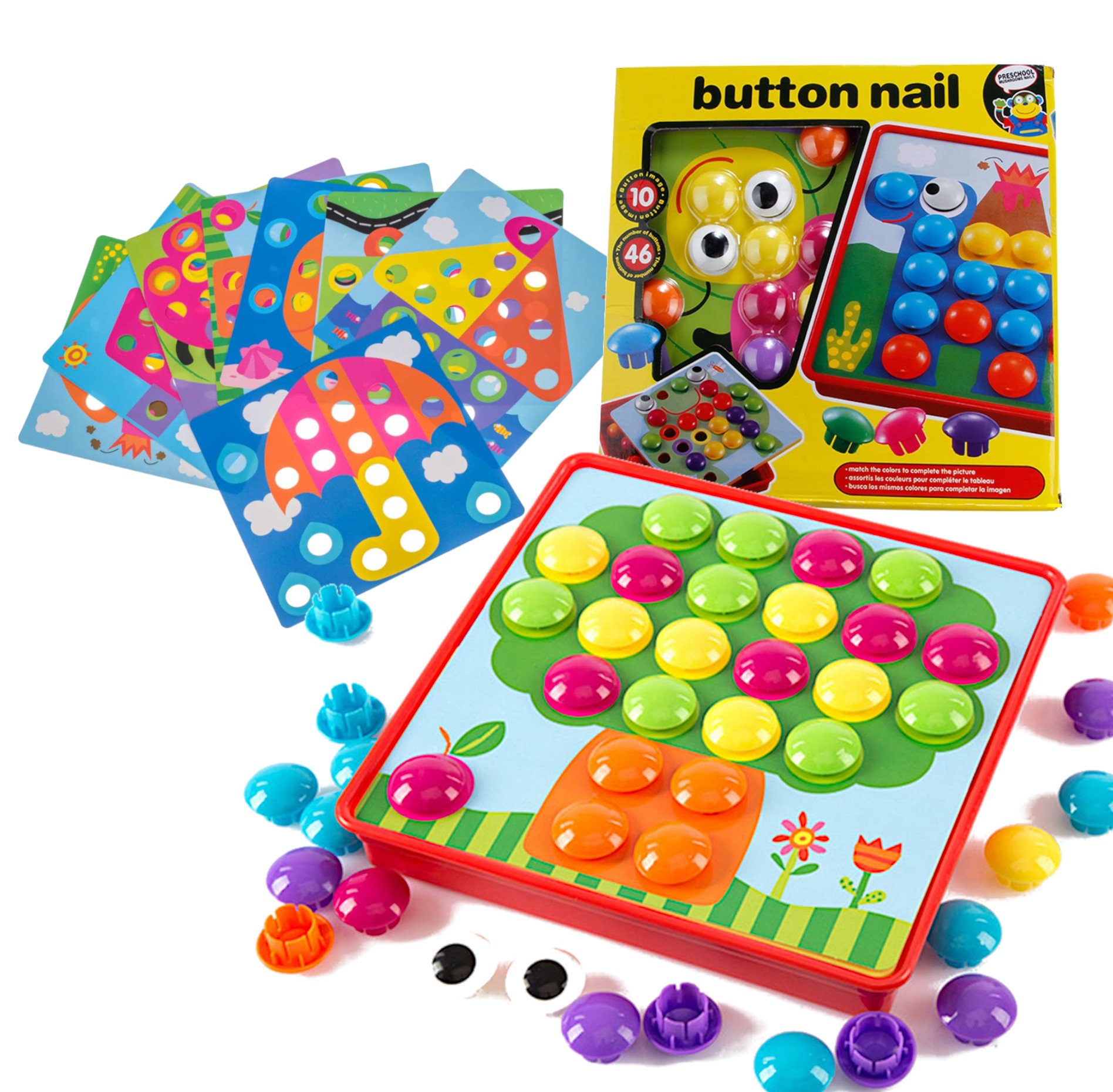 RoGer Educational Button Mosaic Puzzle 57-piece set.