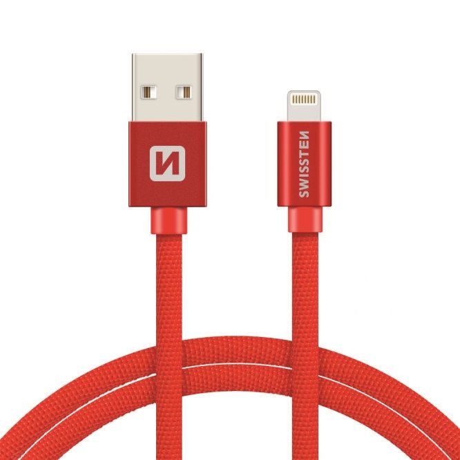 Swissten Textile Fast Charge 3A Lightning Data and Charging Cable, 3m