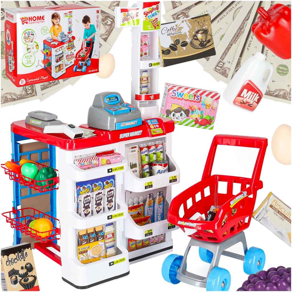 RoGer Play Set “Supermarket With Cash Register And Trolley”