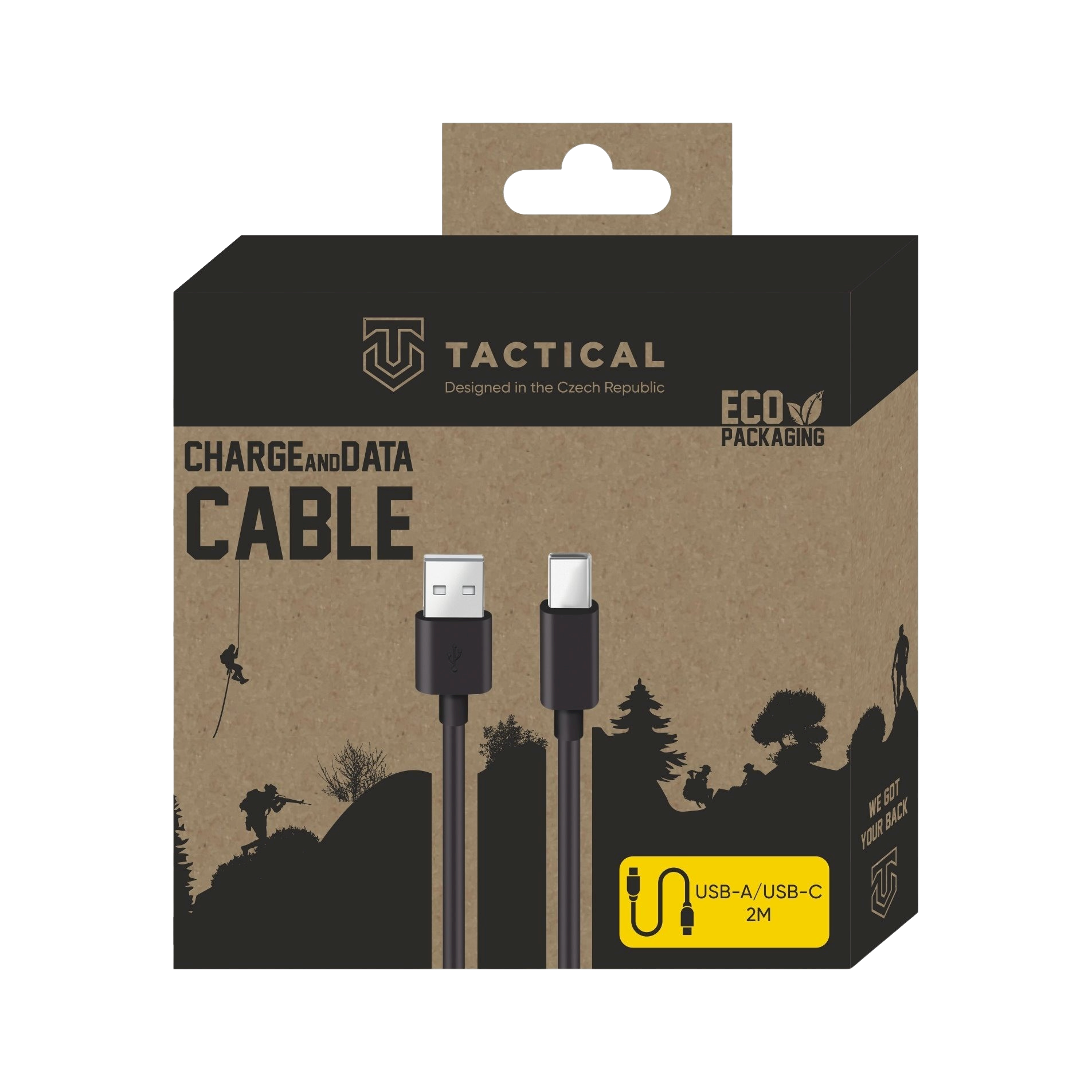 Tactical Smooth Thread USB-A/USB-C Cable, 2m / black