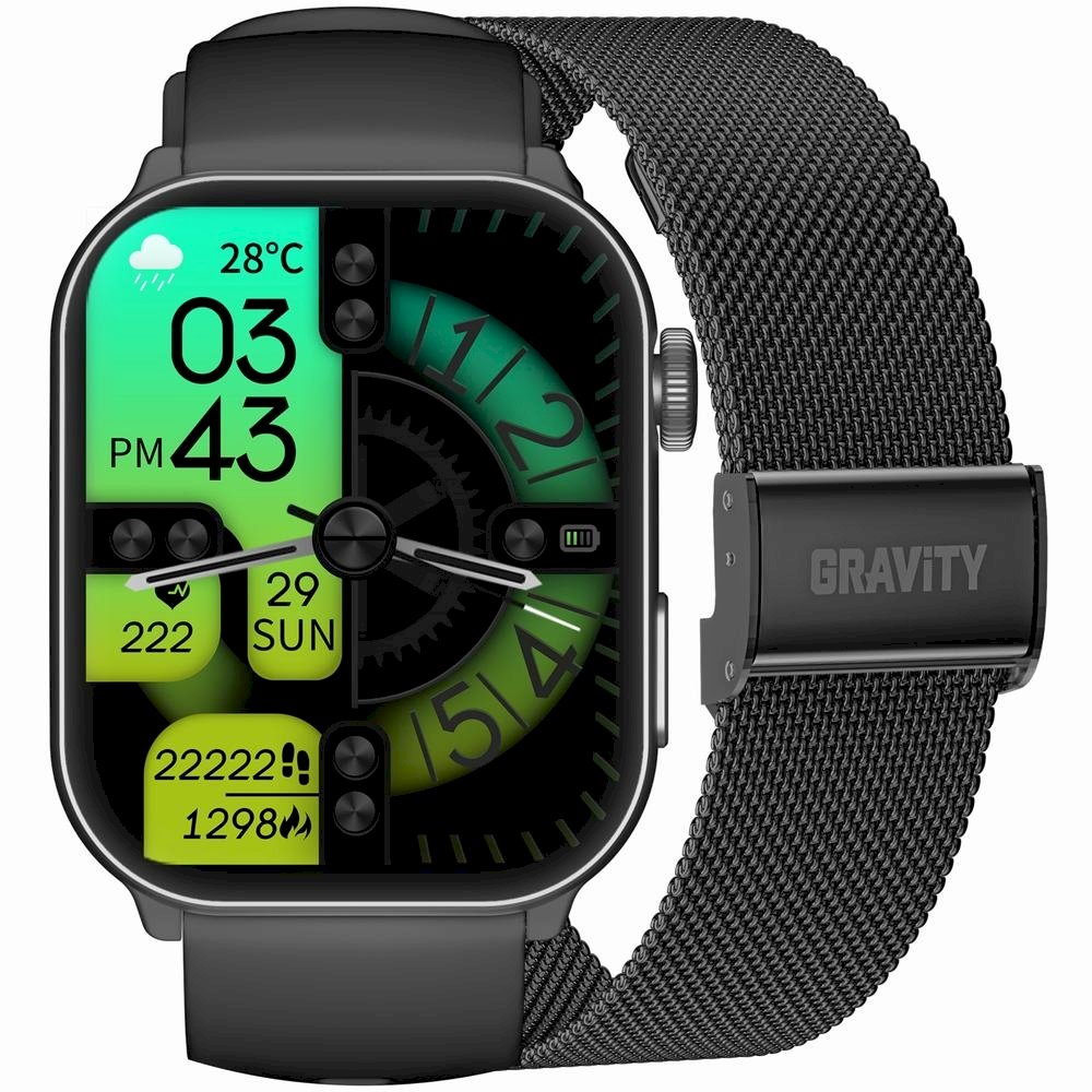 Gravity GT28-1 Men's Smartwatch Strap + Bracelet / black