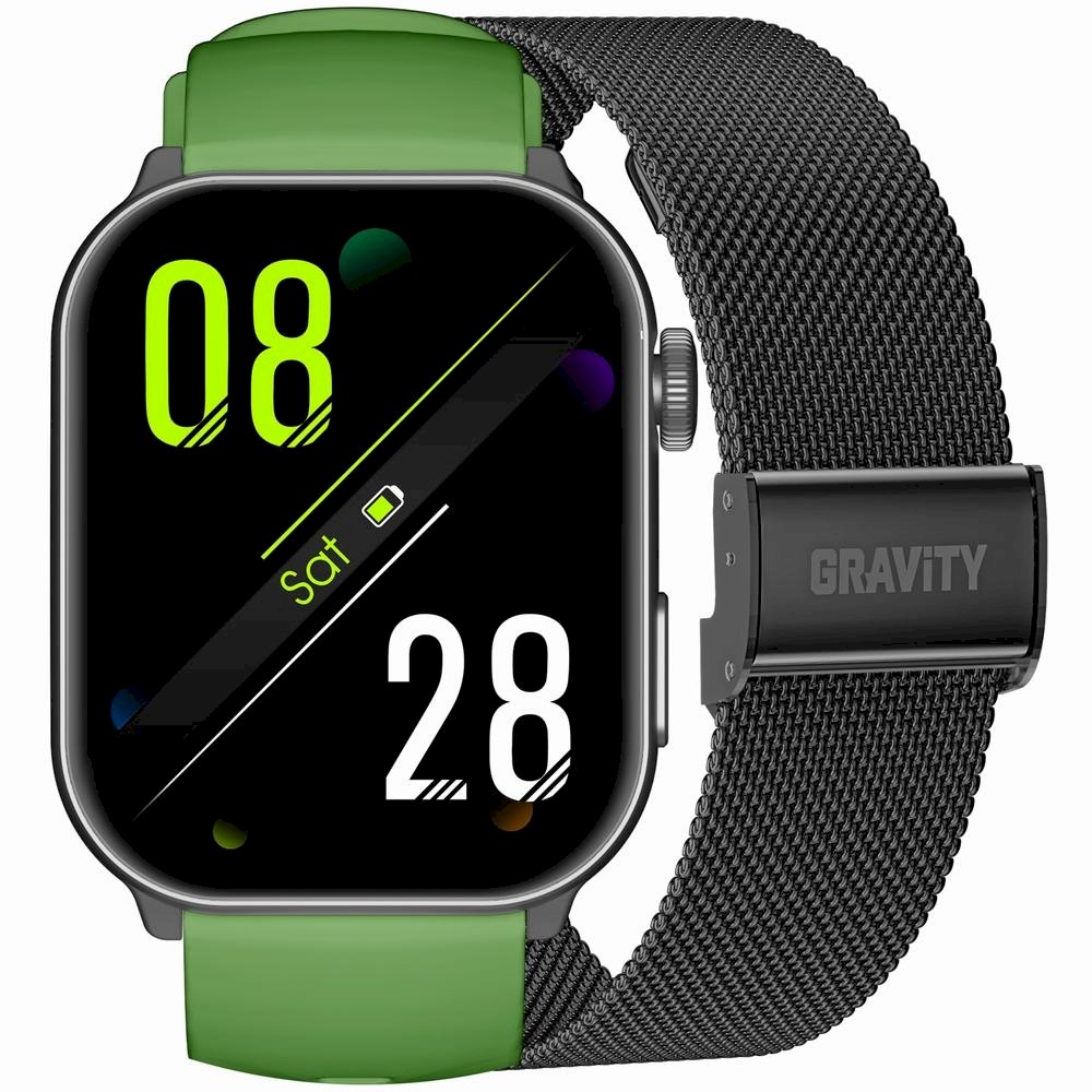 Gravity GT28-4 Men's Smartwatch Strap + Bracelet / green-black