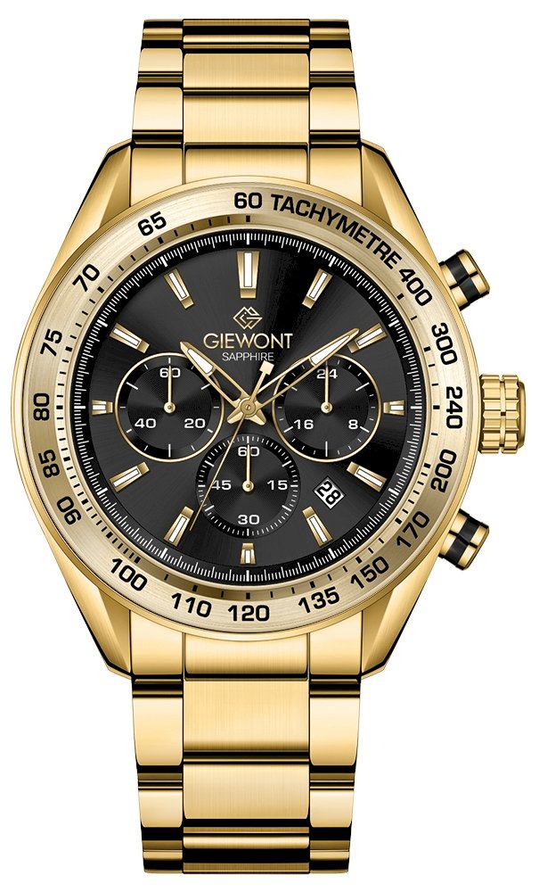 Giewont Men's Chronograph Sapphire Watch / gold/black