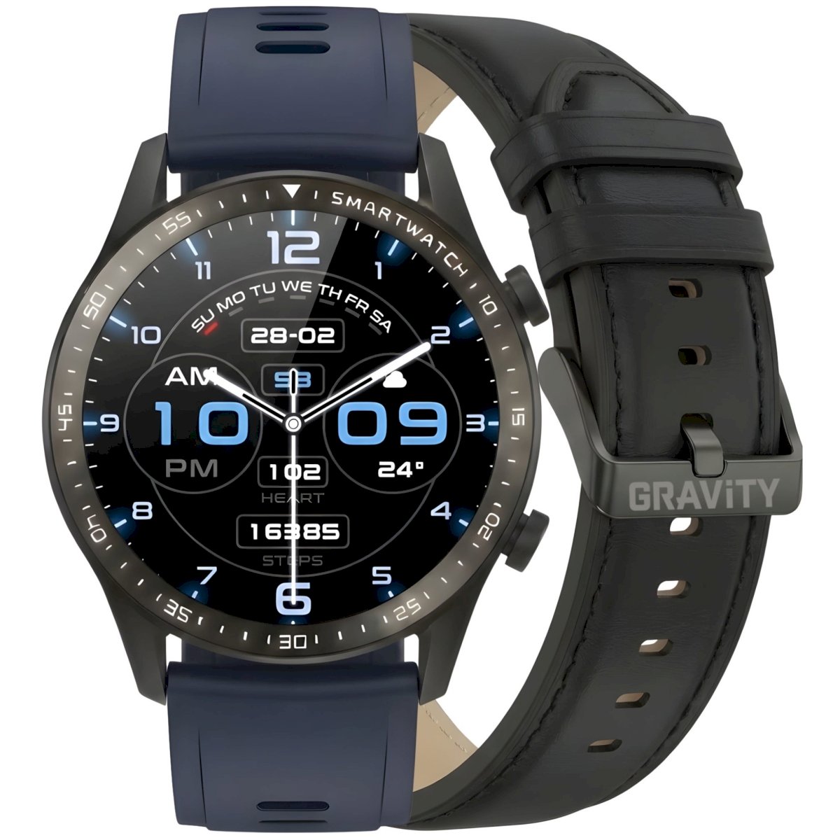 Gravity Smartwatch with 2 Straps GT10-5 / black