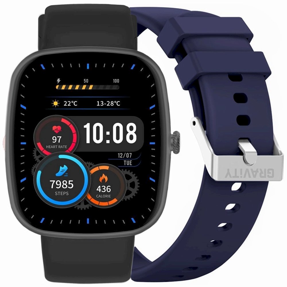 Gravity Smartwatch with 2 Straps GT18-9 / black