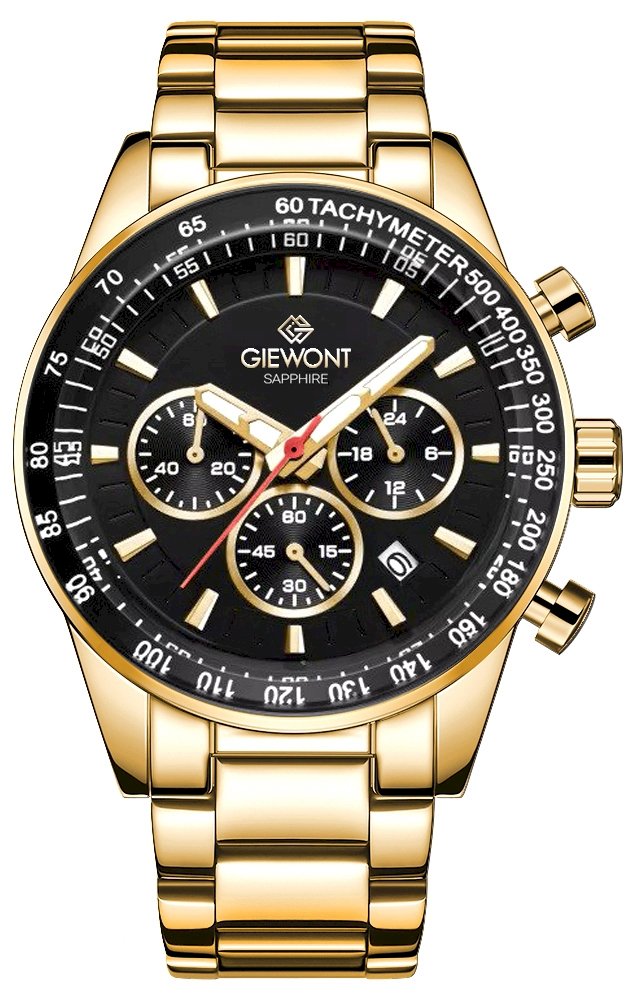 Giewont Chronograph Sapphire Men's Watch / gold/black