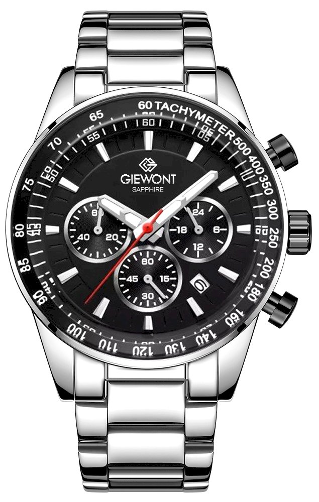 Giewont Chronograph Sapphire Men's Watch / silver/black