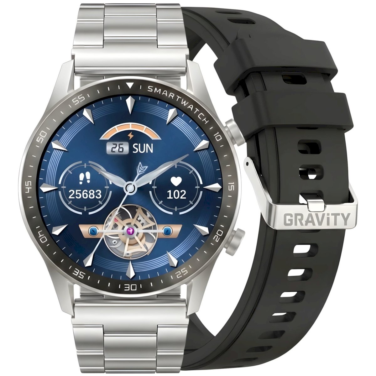 Gravity Smartwatch Bracelet + Strap GT10-6 / silver