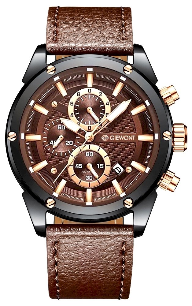 Giewont Men's Chronograph Sapphire Watch / black-brown