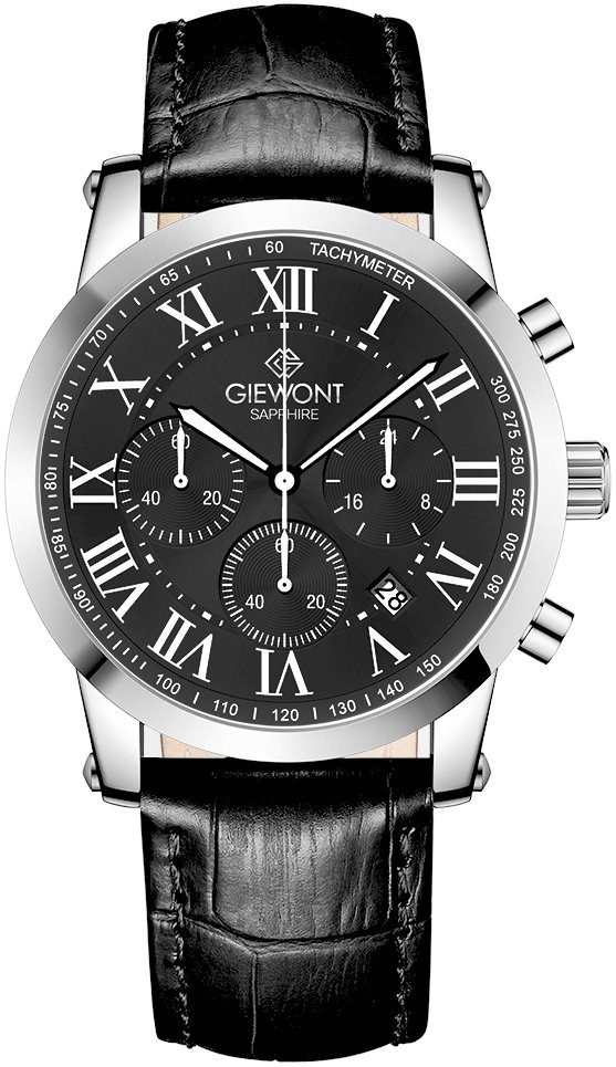 Giewont Chronograph Sapphire Men's Watch GW6260-A2 / silver-black