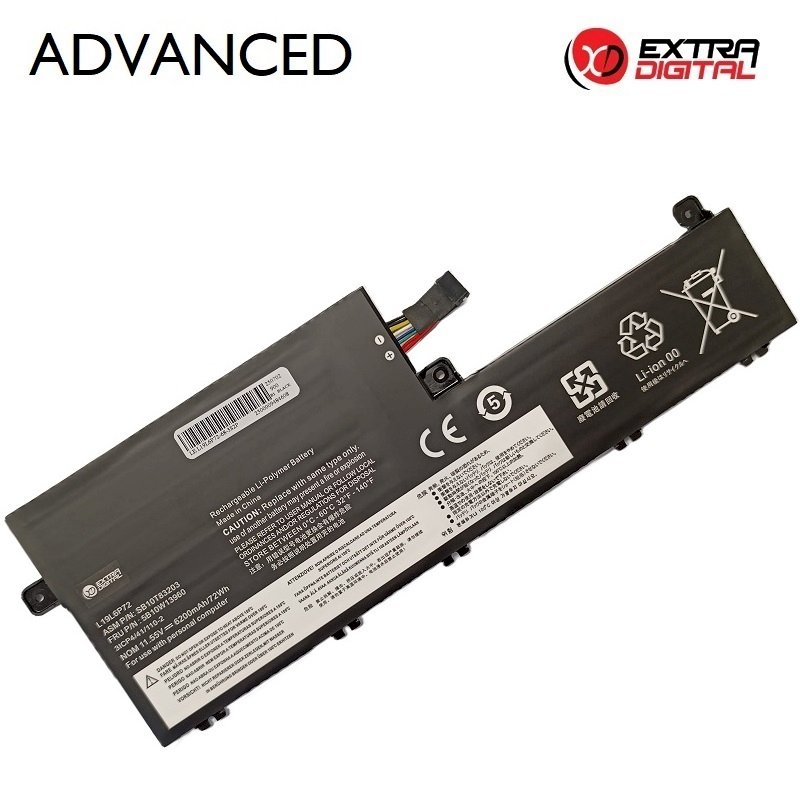 ExtraDigital Notebook Battery LENOVO L19L6P72 6200mAh