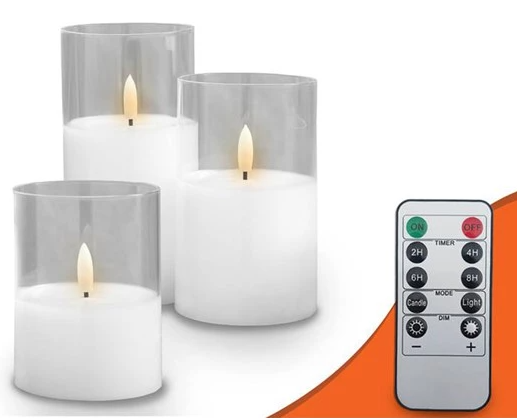 RoGer Moon in The Room Wax LED candle set of 3 pieces